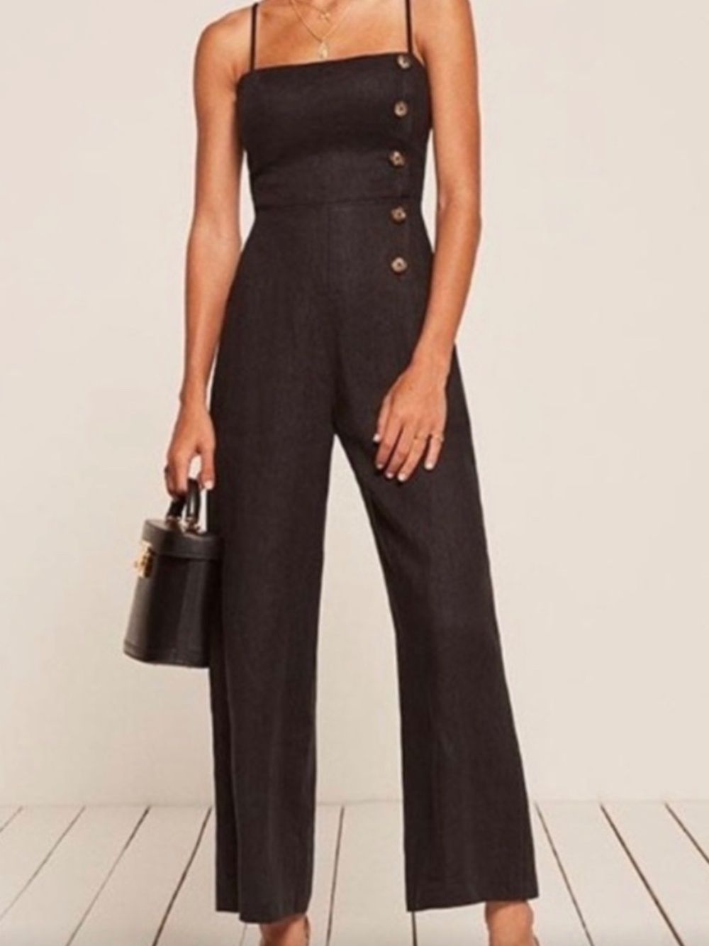 Reformation Black Jumpsuit